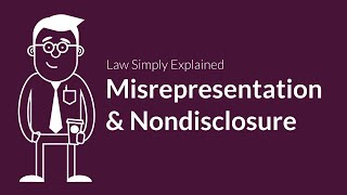 Misrepresentation and Nondisclosure  Contracts  Defenses amp Excuses [upl. by Aihsoek]