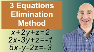 Solving Systems of 3 Equations Elimination [upl. by Naaman]