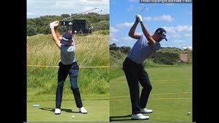 Justin Thomas golf swing  Long Iron faceon amp downtheline July 2017 [upl. by Mozart794]