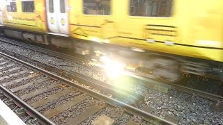 Merseyrail 507 009 making arcs at Birkdale station [upl. by Ronnholm]